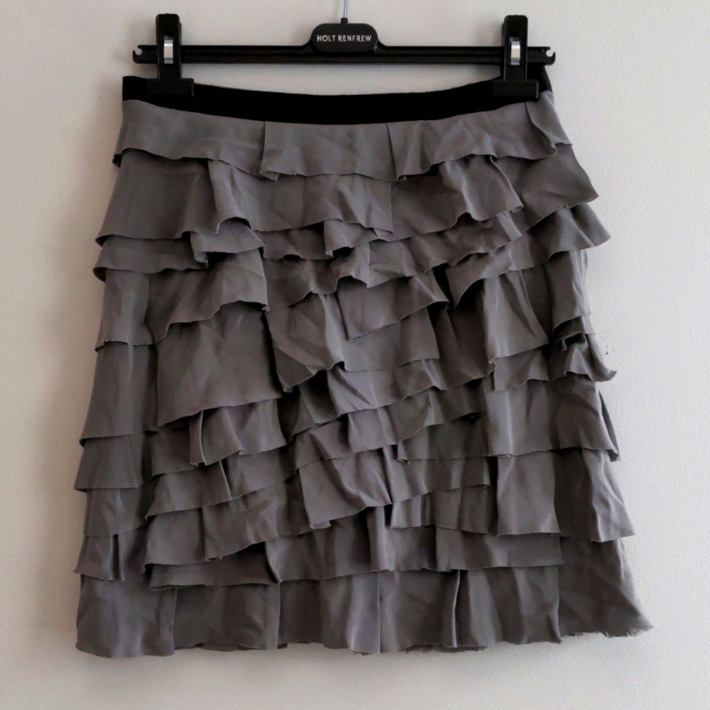 Silk ruffled skirt